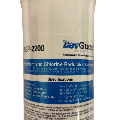 Bevguard BGC-2200 1.67 GPM 0.5 Micron 125 PSI Carbon Block Filter1