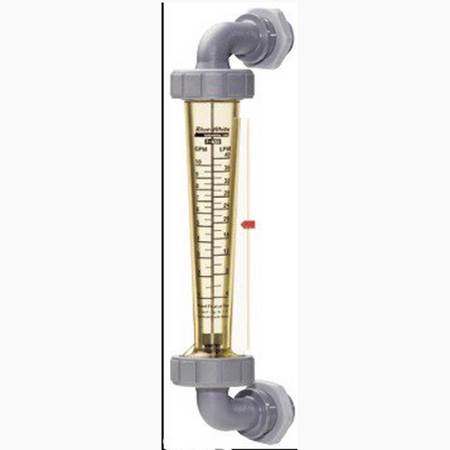 Blue and White F-45500LE-12 3/4" MPT 175 PSI Elbow Polysulfone Flow Meter -0