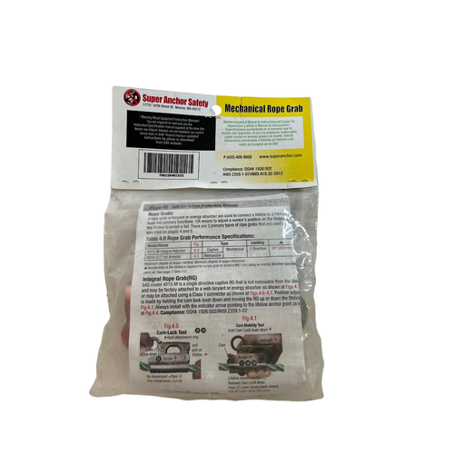 Super Anchor Safety 4015-M Dual Cam Integral Adjuster Mechanical Rope Grab1