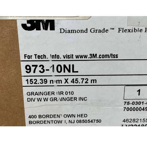 3M 973-10NL 6" x 50 Yards White Diamond Grade School Bus Marking Series -6