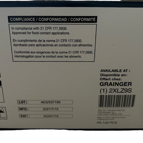 Condor 2XLZ9 Size X-Large Powder-Free Blue Disposable Gloves (Case of 1000) -3