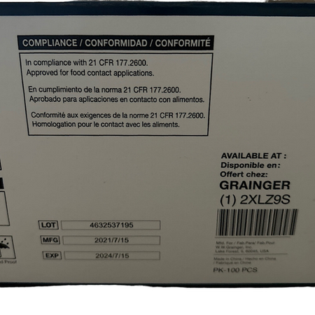 Condor 2XLZ9 Size X-Large Powder-Free Blue Disposable Gloves (Case of 1000) -3