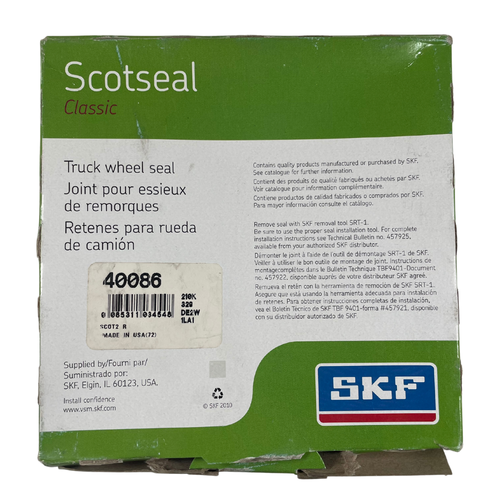 SKF 40086 4" x 5.626" x 0.688" Triple Lip SCOT2 Nitrile Rubber Oil Seal4