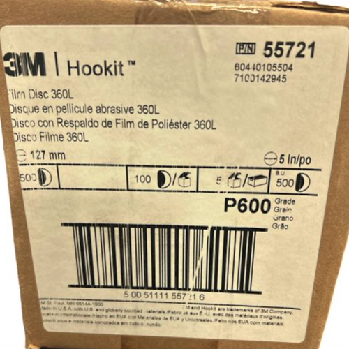 3M 7100142945 5" P600 Grit 12000 RPM 360L Aluminum Oxide Film Disc1