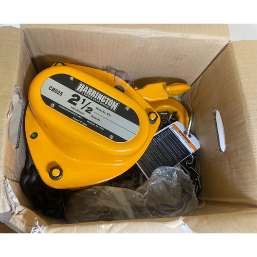 Harrington CB025-8 2500 Lb 8' Hook Mounted Manganese Alloy Manual Chain Hoist -0