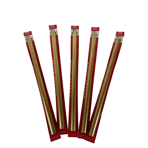 K & S 8141 9/16" Dia x 12" Length Round Brass Tube (Lot of 5) -0