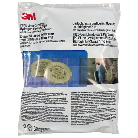 3M 2076HF 2pk Particulate Filter P95 Hydrogen Fluoride (Lot of 10)3