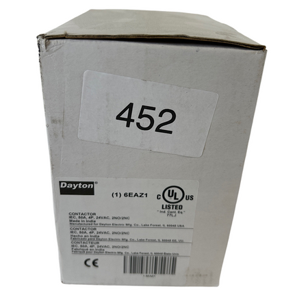 Dayton 6EAZ1 4P 50A 24V 50/60Hz Non-Reversing IEC Magnetic Contactor3