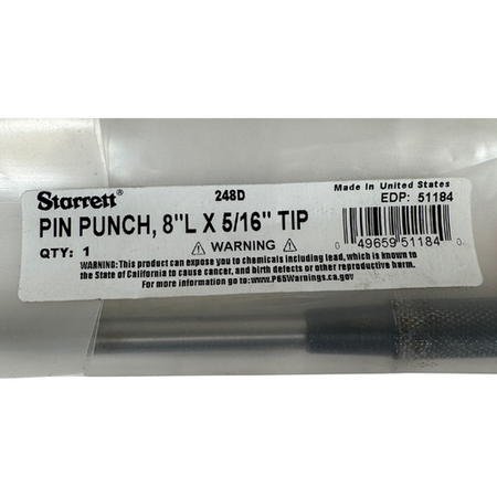 Starett S248 4-Piece 8" OAL x 3-1/2" Steel Drive Pin Punch Set -3