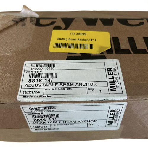 Honeywell Miller 8816-14/ 3" to 14" 400 Lb Fixed D-Ring Sliding Beam Anchor -2