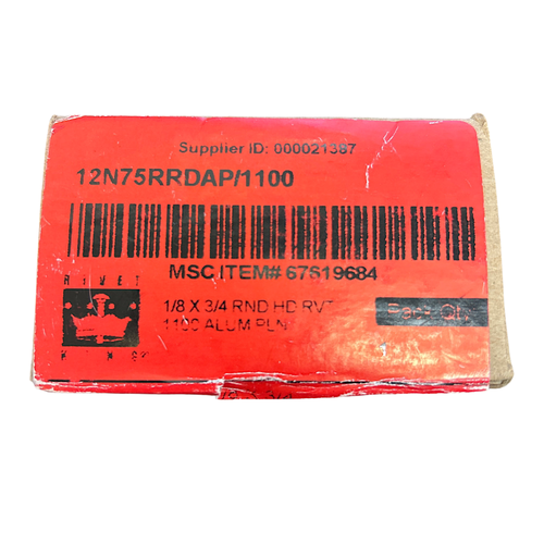 Rivetking 12N75RRDAP/1100 1/8" Round Uncoated Aluminum Solid Rivet -2