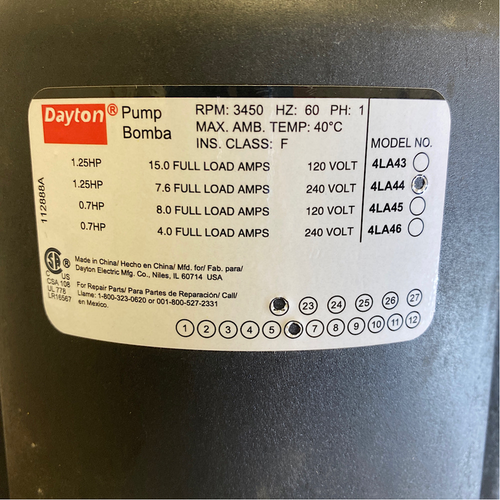 Dayton 4LA44 1-1/4HP 240V 1P Plug-In Utility Pump2