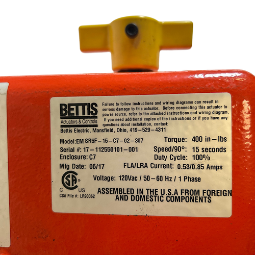 Bettis EM SR5F-15-C7-02-307/070 Electric Valve Actuator/Kinetrol Model 070 -1