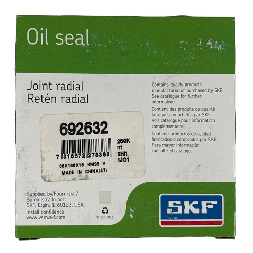 SKF 692632 80 mm x 100 mm x 10 mm Single Lip HMS5 Viton Oil Seal -3