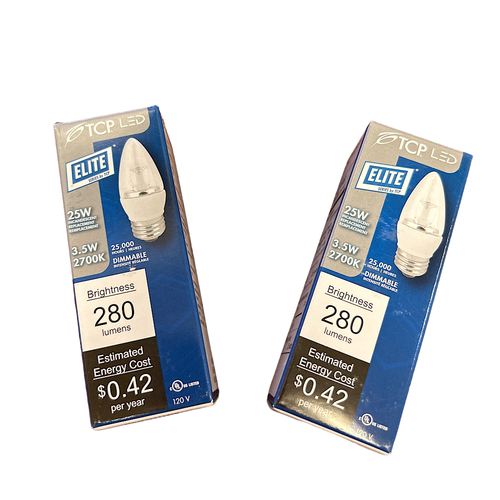 TCP LED4E26B1127K 4W 120V 2700K 280L B11 E26 Dimmable LED Lamp (Pack of 2)1