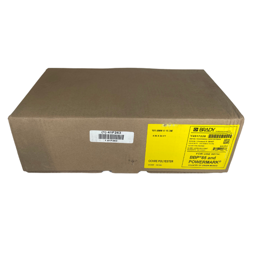 Brady 99167 4" x 50' Polyester Ochre Outdoor Continuous Label Roll -1