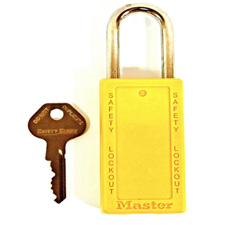 Master Lock 411KAYLW Yellow Keyed Alike Thermoplastic Safety Padlock0