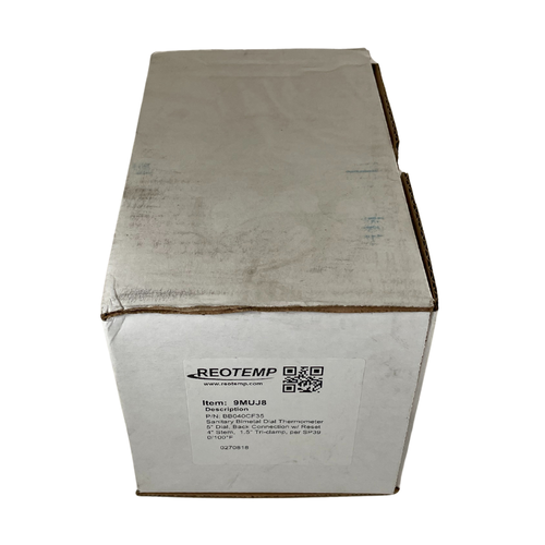 REOTEMP BB040CF35 1-1/2" x 5" 100°F Back Mount Sanitary Dial Thermometer -2