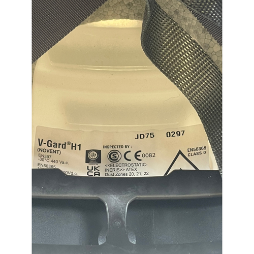 MSA V-Gard H1 EN50365 Adjustable White Safety Helmet with Chin Strap -6