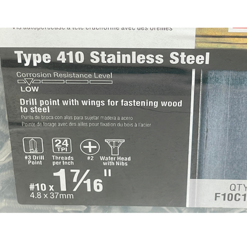 Simpson F10C144WDM #10 x 1-7/16" 410SS Self-Drilling Wafer Head Screw -2