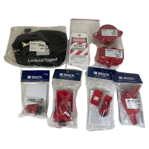 Brady 95552 2-1/2" to 5" Hand Wheel No Padlocks Portable Lockout Kit -0