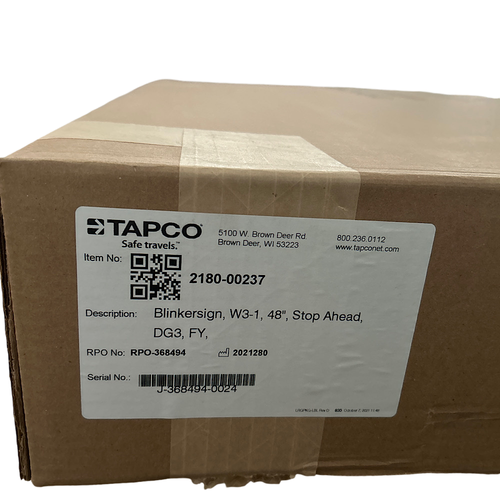 Tapco 2180-00237 48" x 48" Aluminum BlinkerStop Flashing LED - Stop Ahead - Sign3