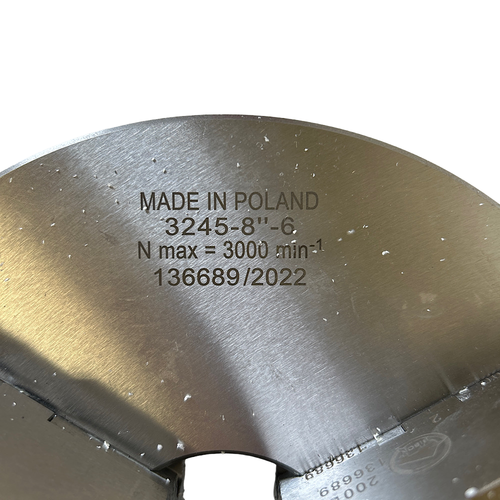 Bison 7-803-0836 8" 2500 RPM 3 Jaws Self-Centering Manual Lathe Chuck -1