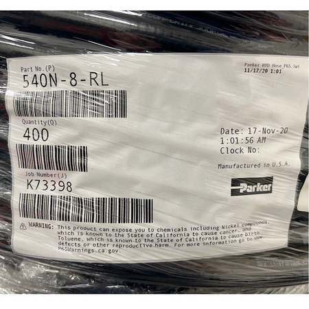 Parker 540N-8-RL 1/2 in x 400 ft 2000 psi Hydraulic Hose -1