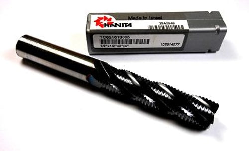 HANITA Cobalt Square End Mill 1/2" 4FL TiCN TC621613005