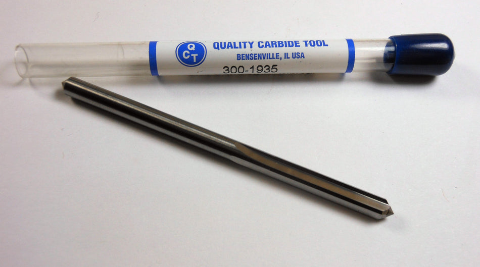 QCT Carbide Straight Reamer #10 4FL 1" LOC x 3" OAL 300-1935