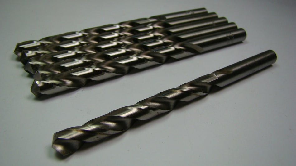 RUTLAND Jobber Length Drill Bits 19/64" 118° HSS Bright USA (6 Pcs)