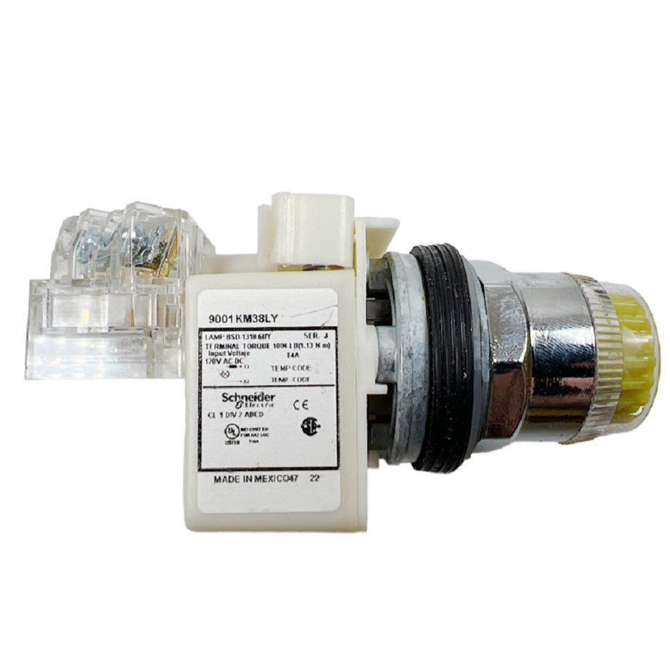 Schneider Electric 9001K1L38LYYH13 30 mm 120V 10A Illuminated Push Button -