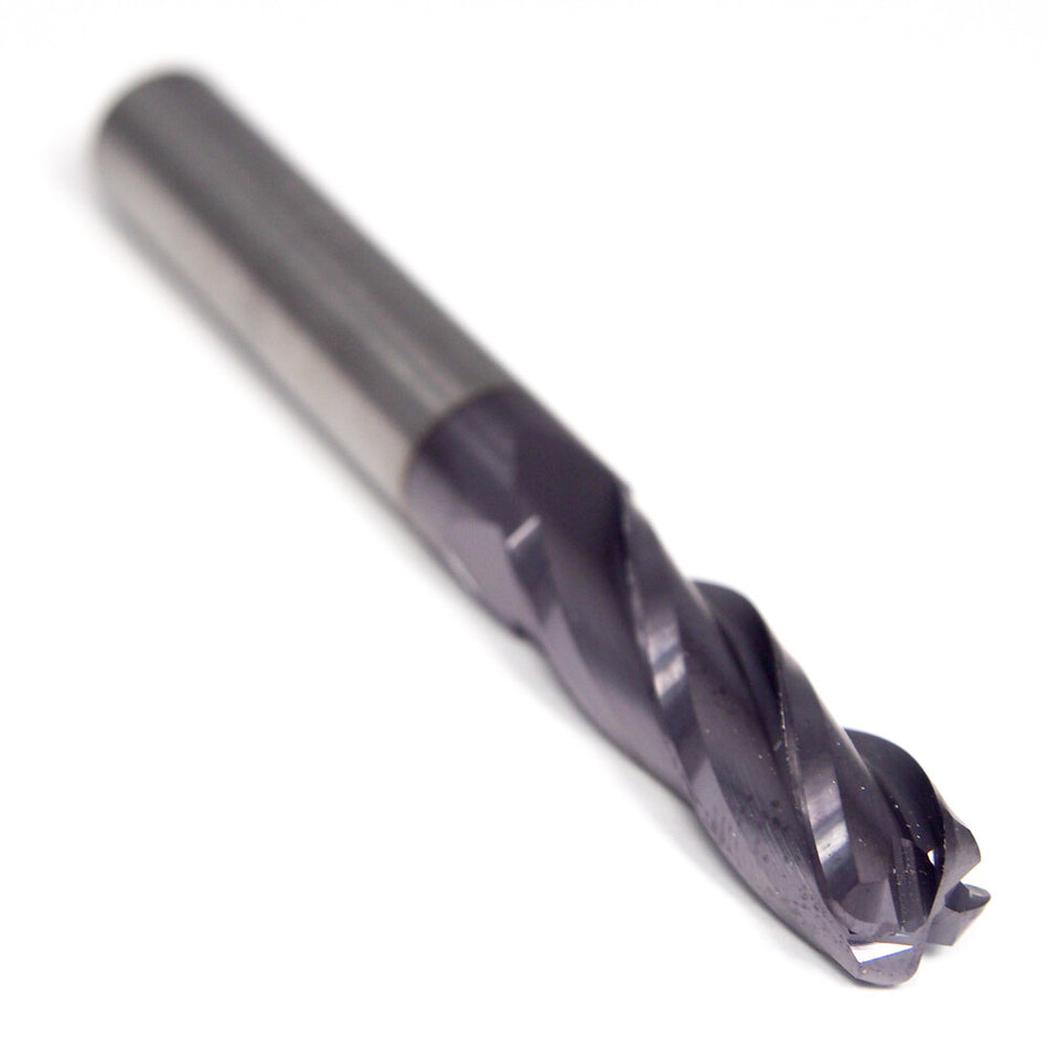 Carbide Corner Radius Long End Mill 3/8" 4FL TiAlN-Futura 0.090" Radius