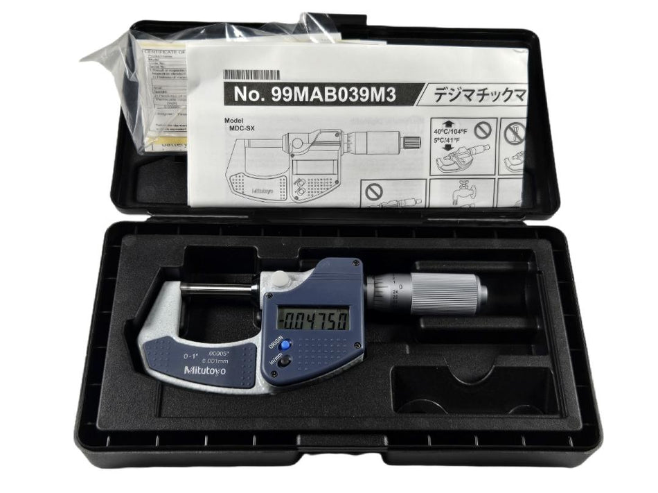 Mitutoyo 293-832-32 MDC-1"SXF 0-1" 0.00005" Digital Outside Micrometer