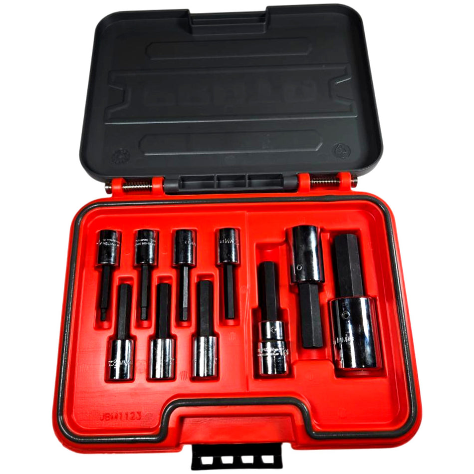 Proto J52210H 3/8 & 1/2 in Drive 10-Pc Metric Hex Bit Socket Set