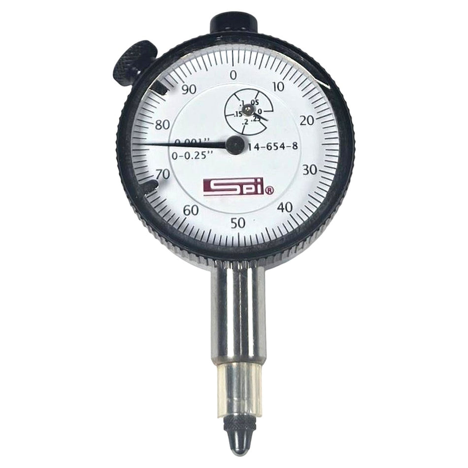 SPI 14-654-8 0.25in 0.001in Flat & Lug Back Dial Drop Indicator