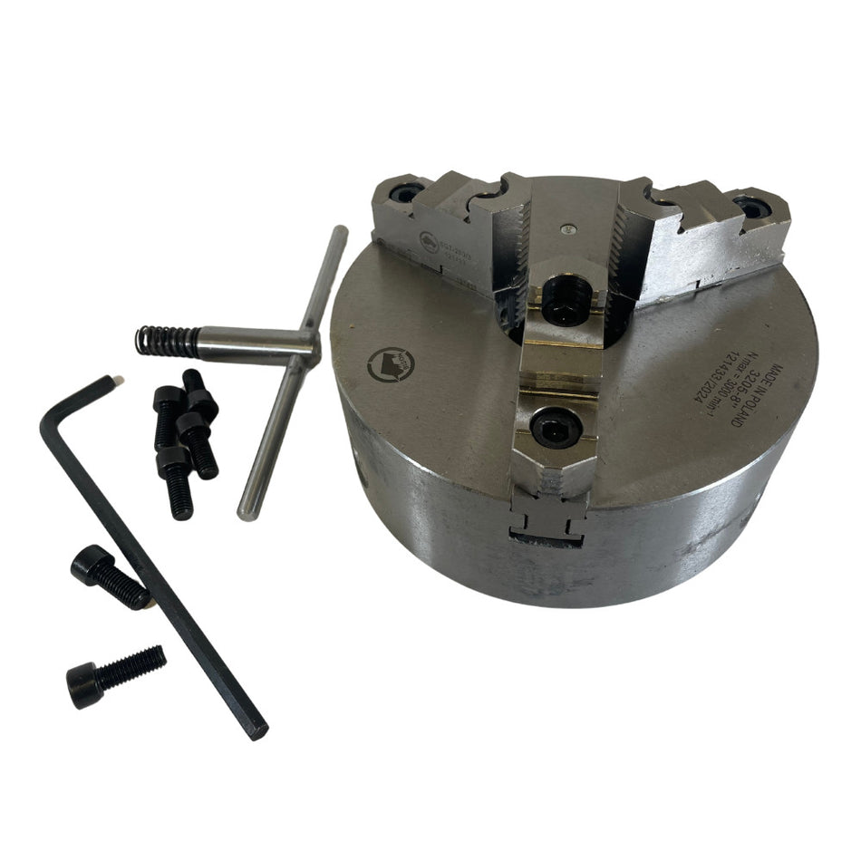 Bison 3205-8" 8" Dia Plain Back #3205 3-Jaw Self-Centering Scroll Chuck -