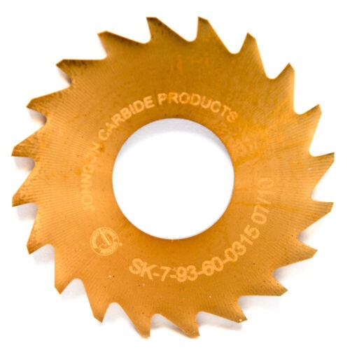 JOHNSON Carbide Jeweler's Saw 0.0315" x 1" x 3/8" Arbor 20T TiN SK-7-93-60-03...