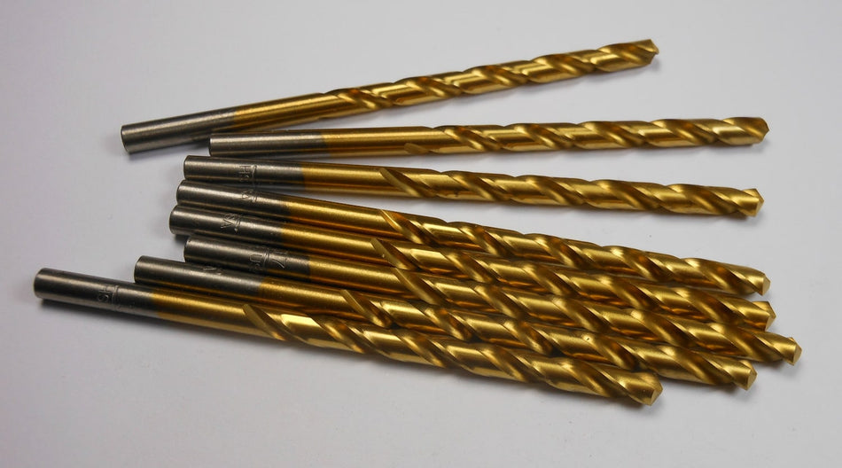 Jobber Length Drills #17 (0.1730") HSS TiN 118° 2-3/16" LOC x 3-3/8" (8 Pcs)