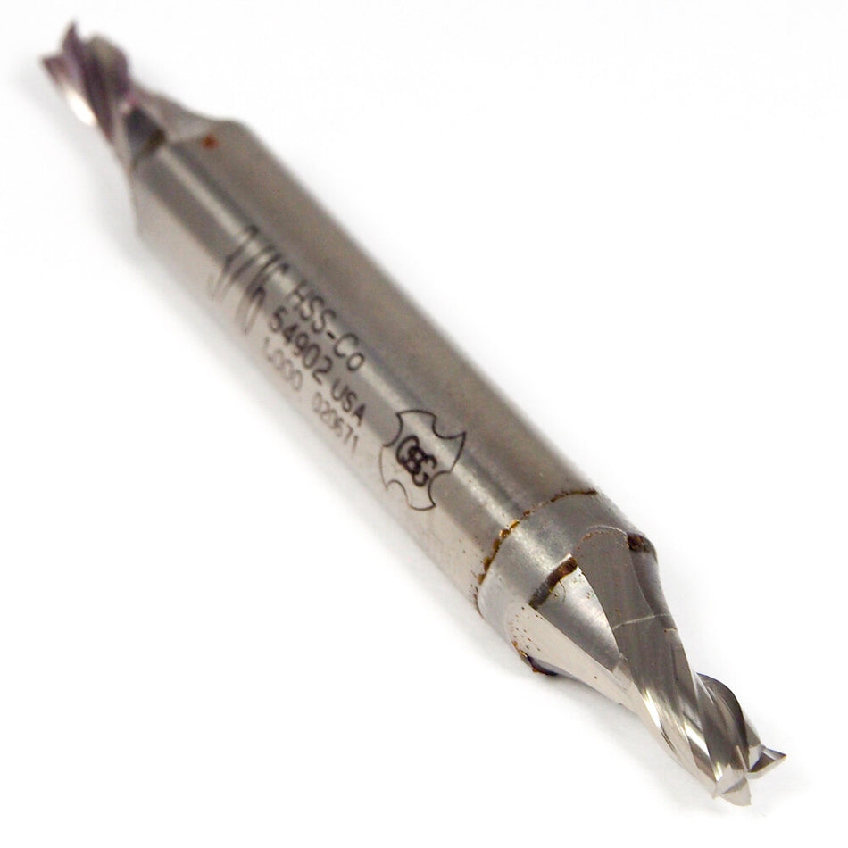 OSG Cobalt Square Double End Mill 3/16" 4FL 5490200