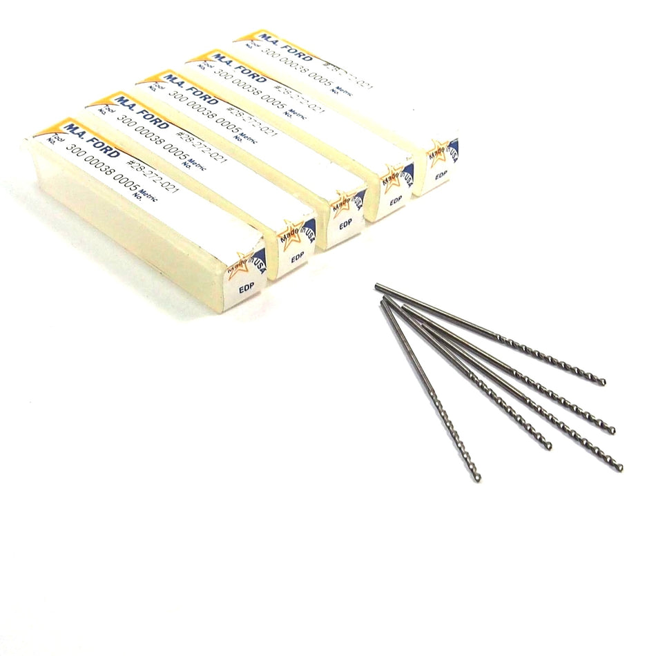 MA Ford Carbide Drills #28 0.1405" USA (5 Pcs)