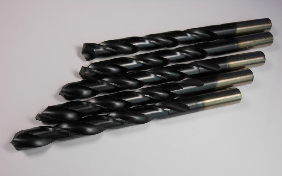 Jobber Length Drill Bits 0.4531" 135° HSS TiAlN 4-3/16" x 5-5/8" (5 Pcs)