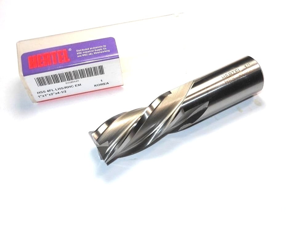 HERTEL LHS/RHC Square End Mill 1" 4FL HSS 1" x 2" x 4-1/2"