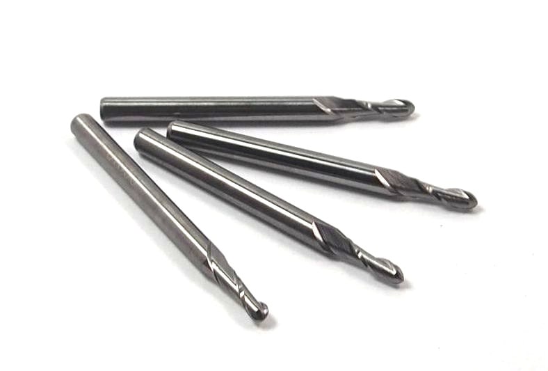 Carbide Ball End Mills 0.0900" 2FL 1/8" x 0.2700" x 1-1/2" (4 Pcs)
