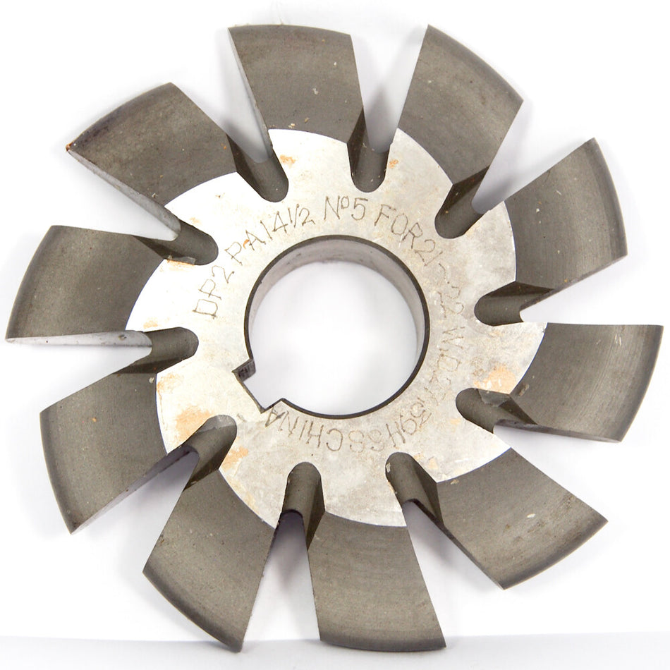 Inverted Gear Cutter #5 5-3/4" x 1-1/2" Arbor HSS Pitch 2
