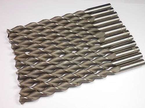 Taper Length Drills 27/64" 135° Split Point HSS Parabolic (12 Pcs)