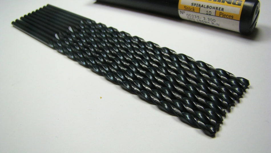 GUHRING SPIRALBOHRER Extra Length Drill Bits 3.3mm HSS 00235 (10 Pcs)
