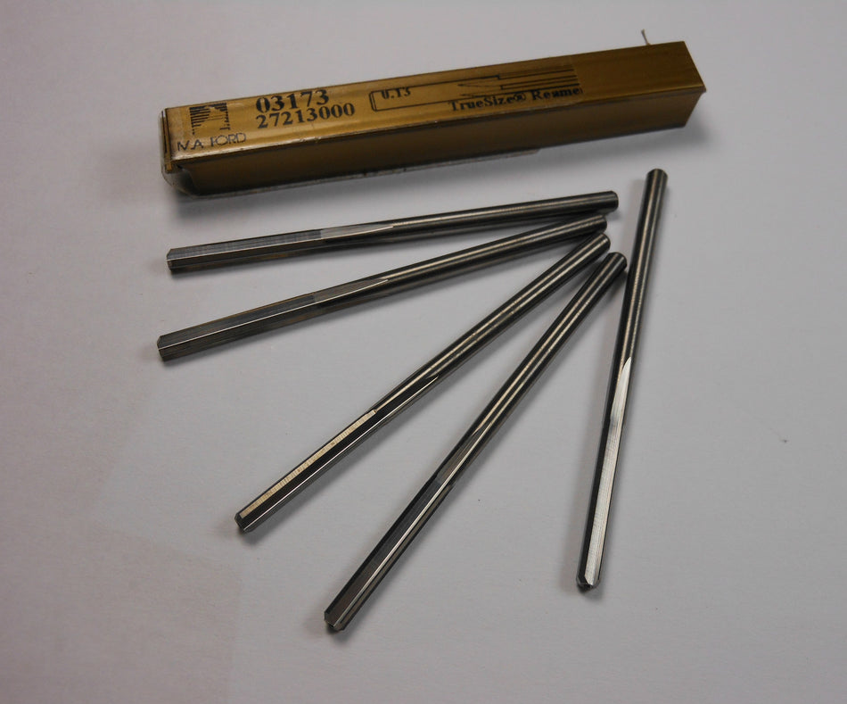 M.A. FORD Truesize Carbide Straight Reamers 0.13" 4FL 03173 (5 Pcs)