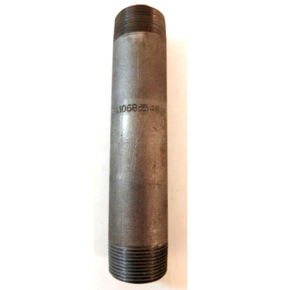 Beck SCH160A/SA106B 1-1/4" x 8" Schedule 160 Black Steel Threaded Pipe Nipple -