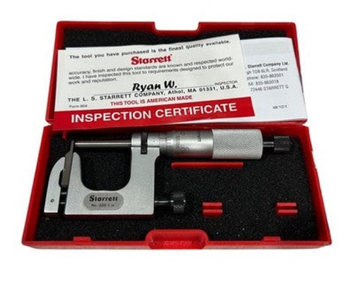 Starrett 220XRL-1 0-1" Range 0.001" Resolution Mechanical Multi-Anvil Micrometer